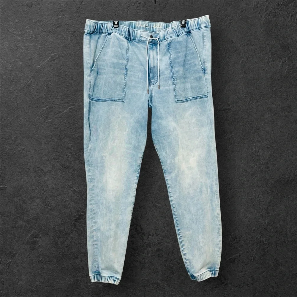 American Eagle | Cozy Next Level Stretch Denim Joggers/Jeans 22 L - Picture 3 of 12